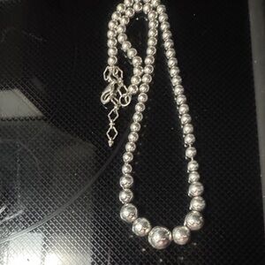 Elegant Silver Beaded Necklace